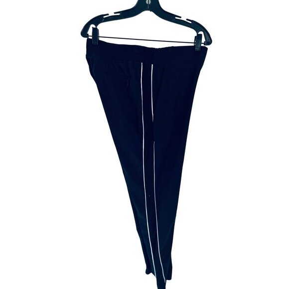 ATHLETA Pull-up Pants Navy Blue White Stripe Casual Travel Workout Size 8 - Picture 3 of 12